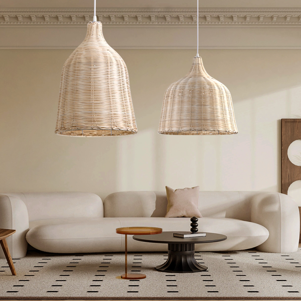 Rattan Wicker Rustic Lampshade Pendant Light