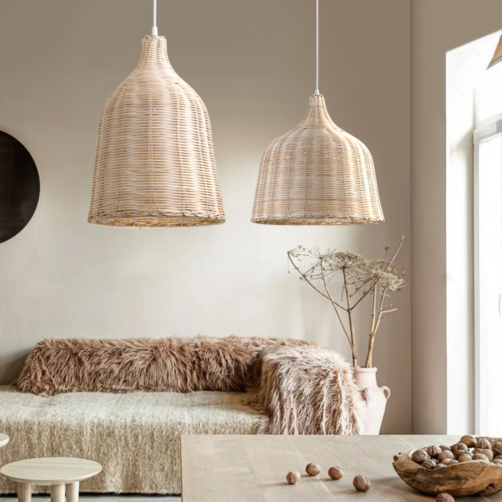Rattan Wicker Rustic Lampshade Pendant Light