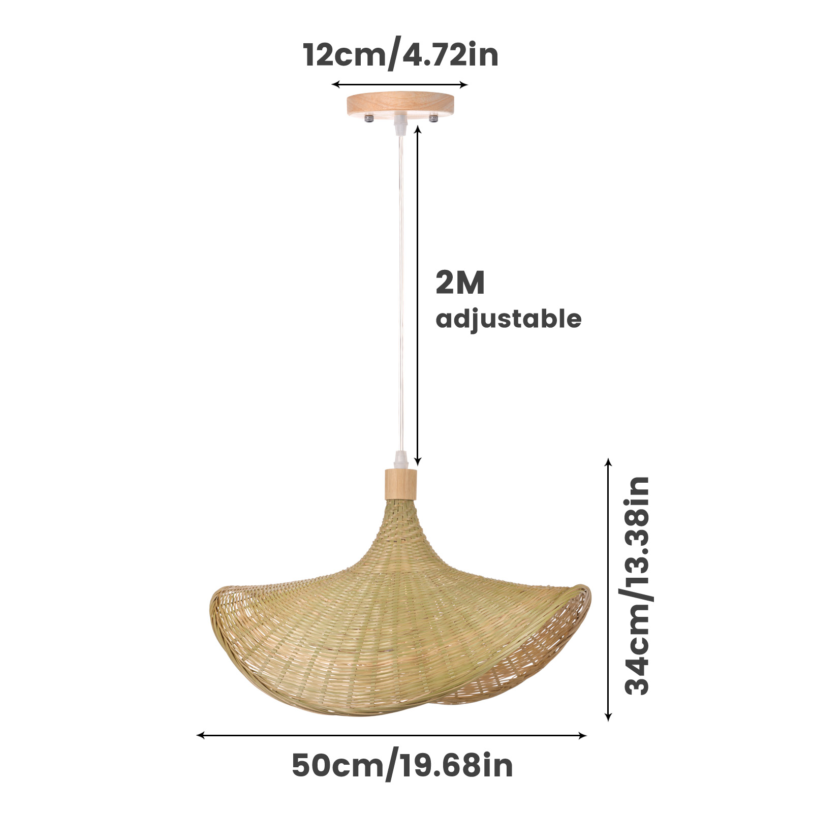 Bamboo pendant light shade creative straw hat pendant light 