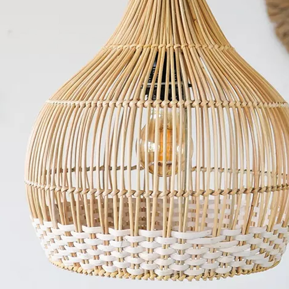 White Thread Rattan Pendant Lamp Shade For Dining room