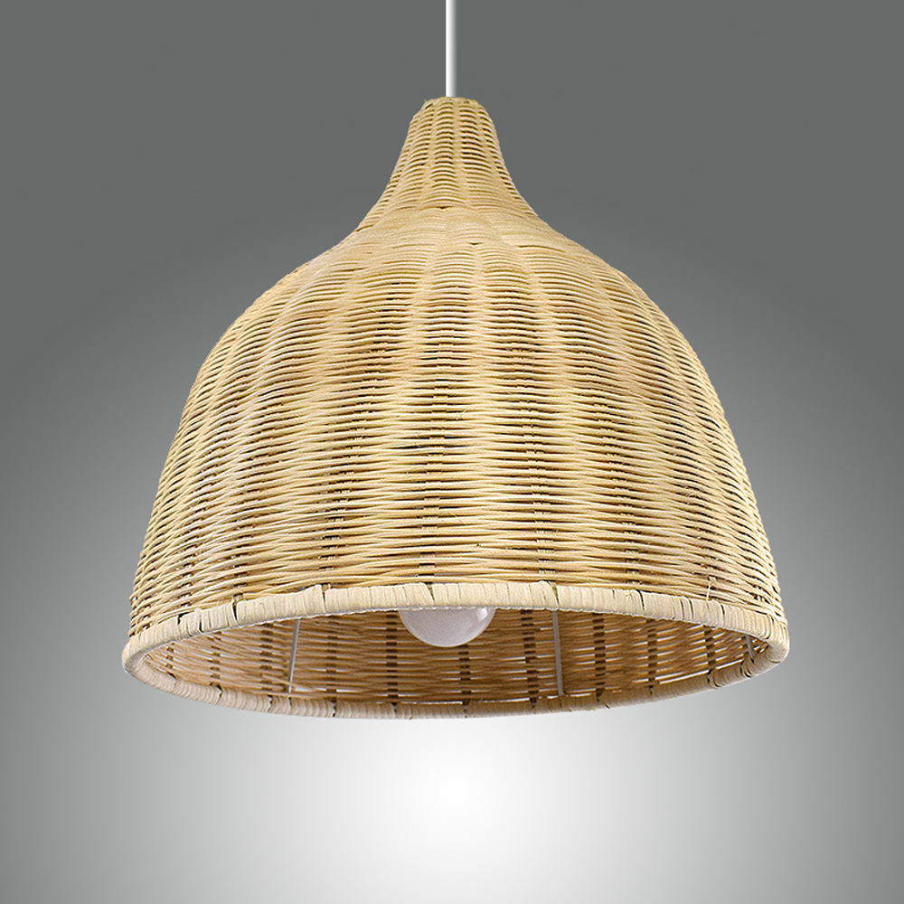 Rattan Wicker Rustic Lampshade Pendant Light