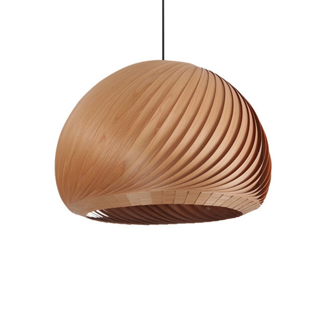 Japanese Style Veneer Chandelier Wood Light 