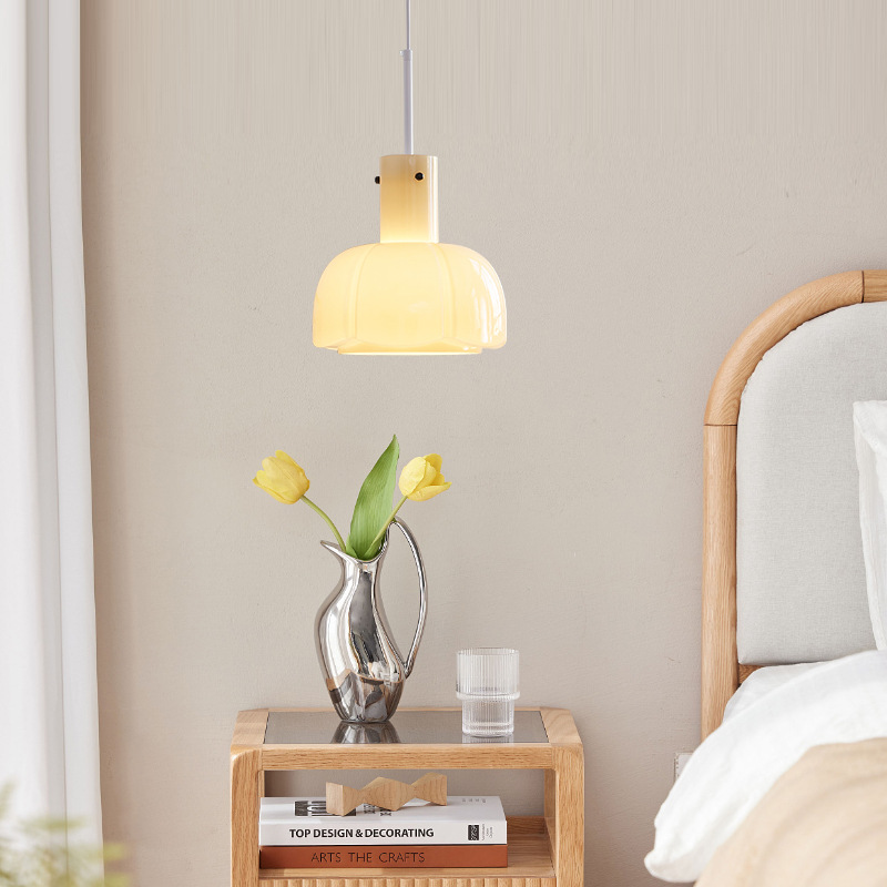 Nordic Retro Bud Glass Pendant Light Bedside Lamp