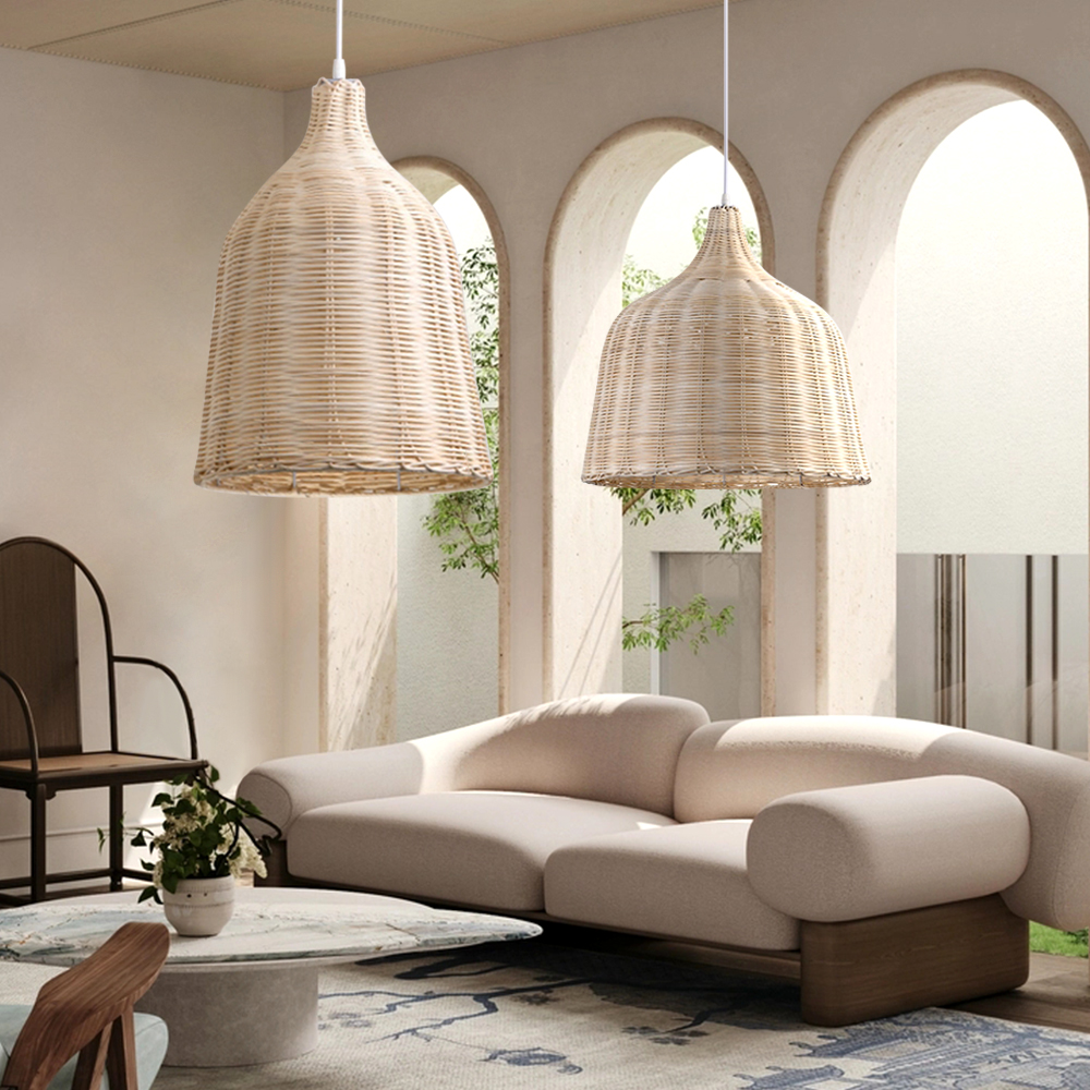 Rattan Wicker Rustic Lampshade Pendant Light