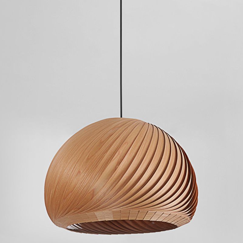 Japanese Style Veneer Chandelier Wood Light 