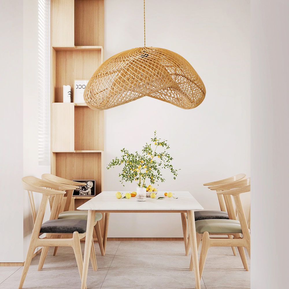 Handmade Bamboo Chandelier Vintage Rattan Pendant Light