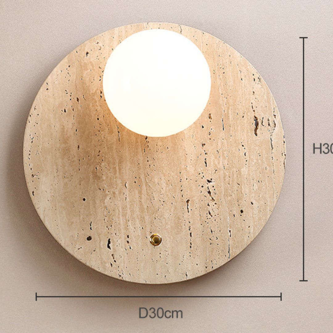 Yellow Cave Stone Wall Lamp Japanese Style Wabi-Sabi Style Bedside Wall Lamp