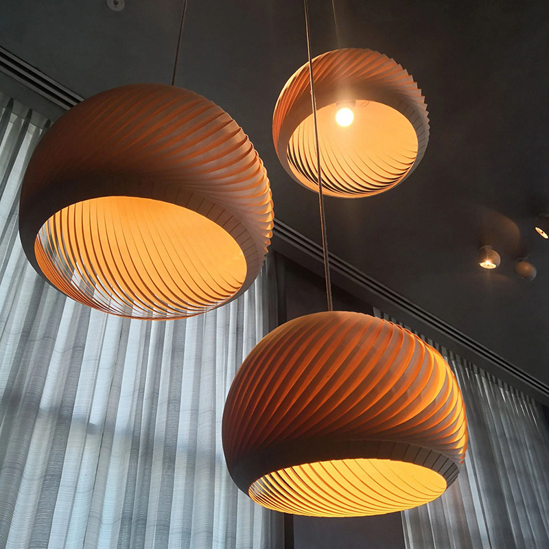 Japanese Style Veneer Chandelier