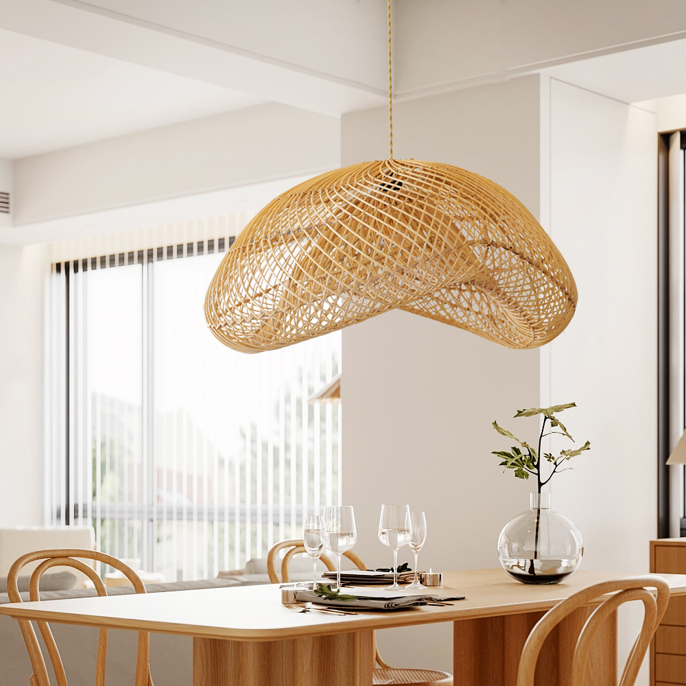 Handmade Bamboo Chandelier Vintage Rattan Pendant Light