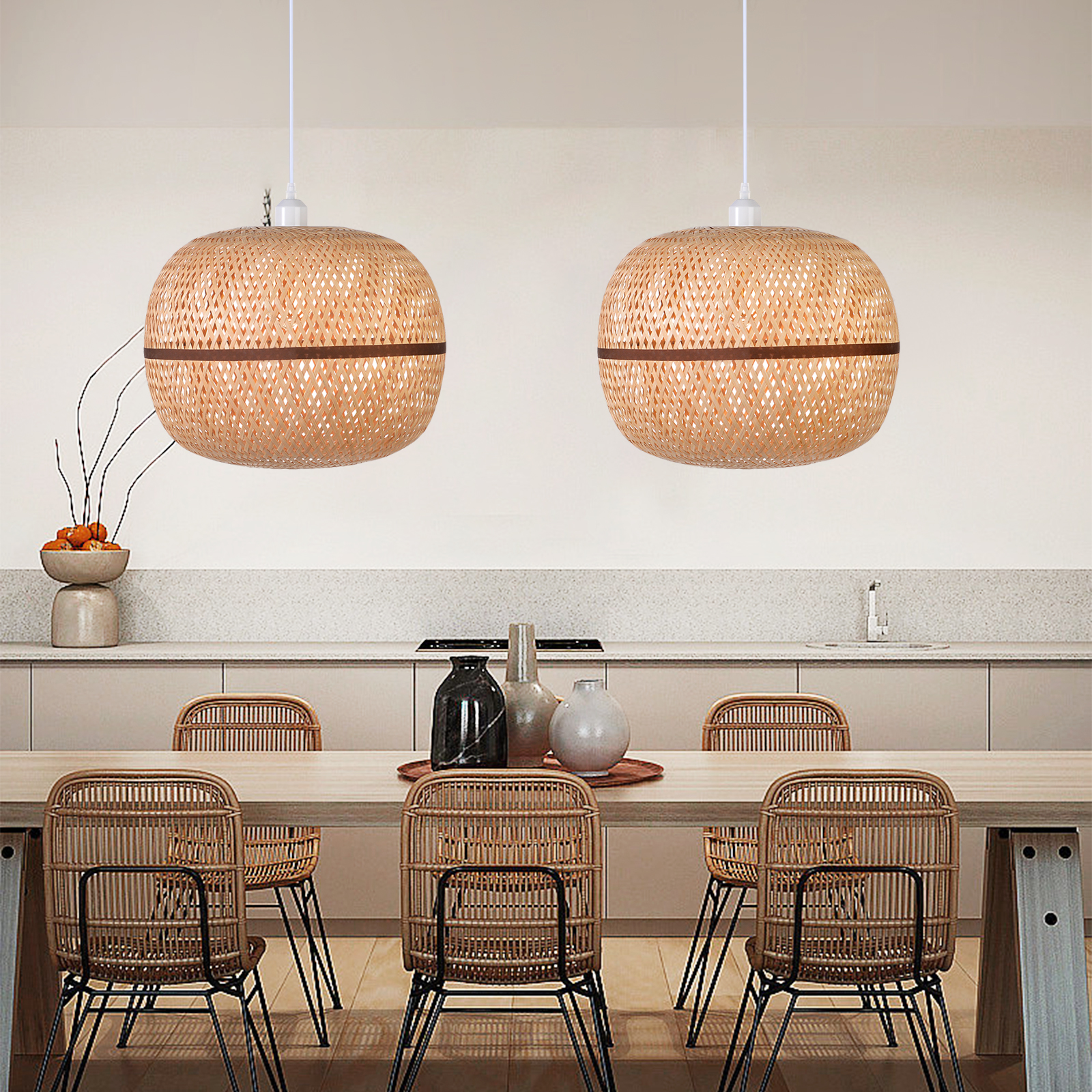 Rattan Novelty Pendant Lights Wicker Pendant Shade