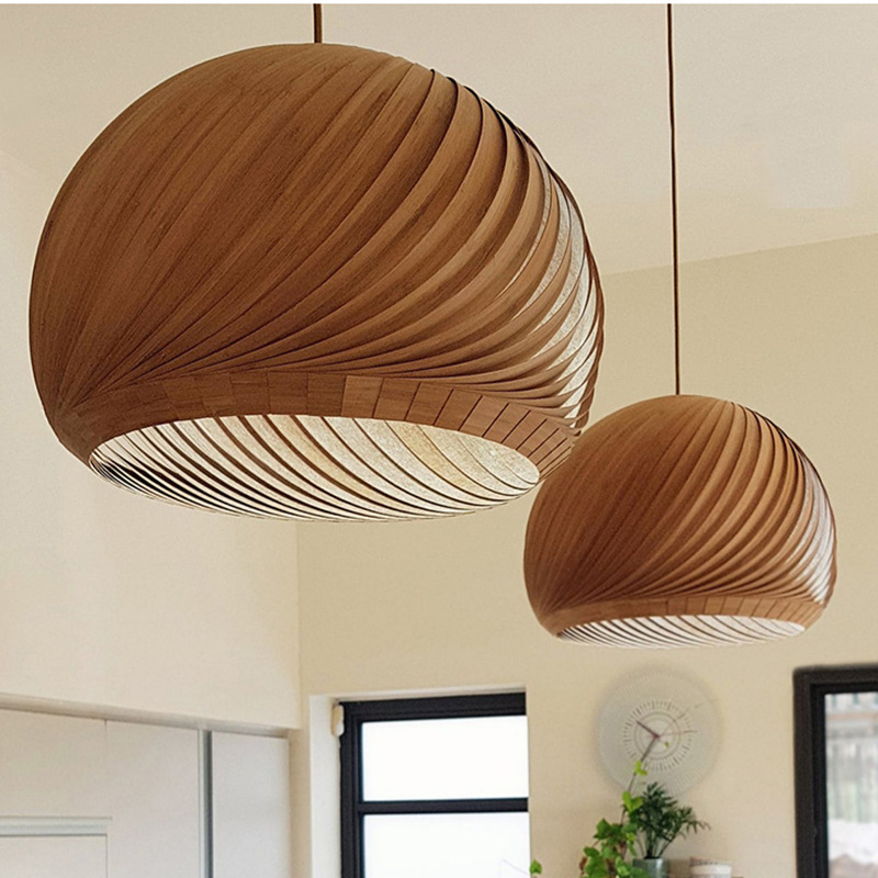 Japanese Style Veneer Chandelier