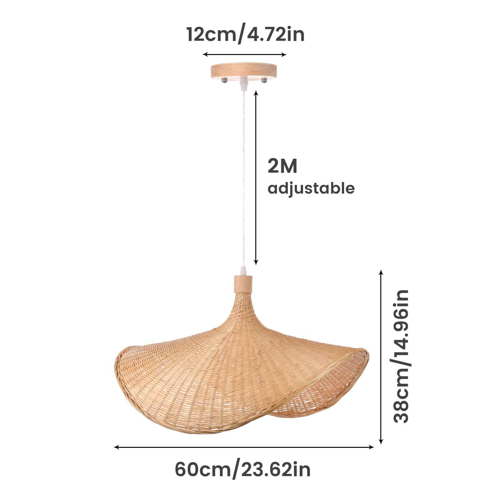 Bamboo pendant light shade creative straw hat pendant light 
