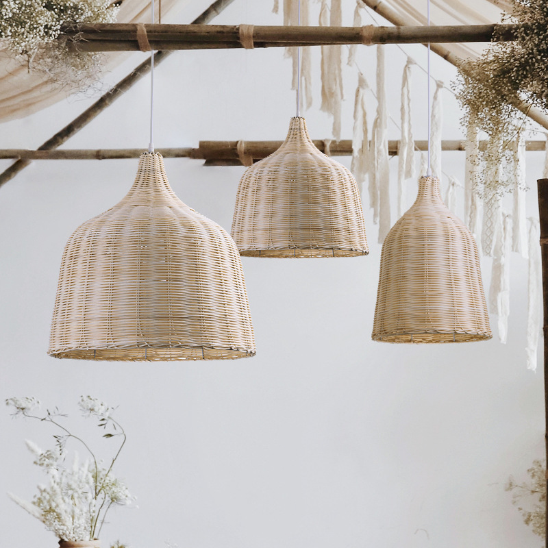 Rattan Wicker Rustic Lampshade Pendant Light