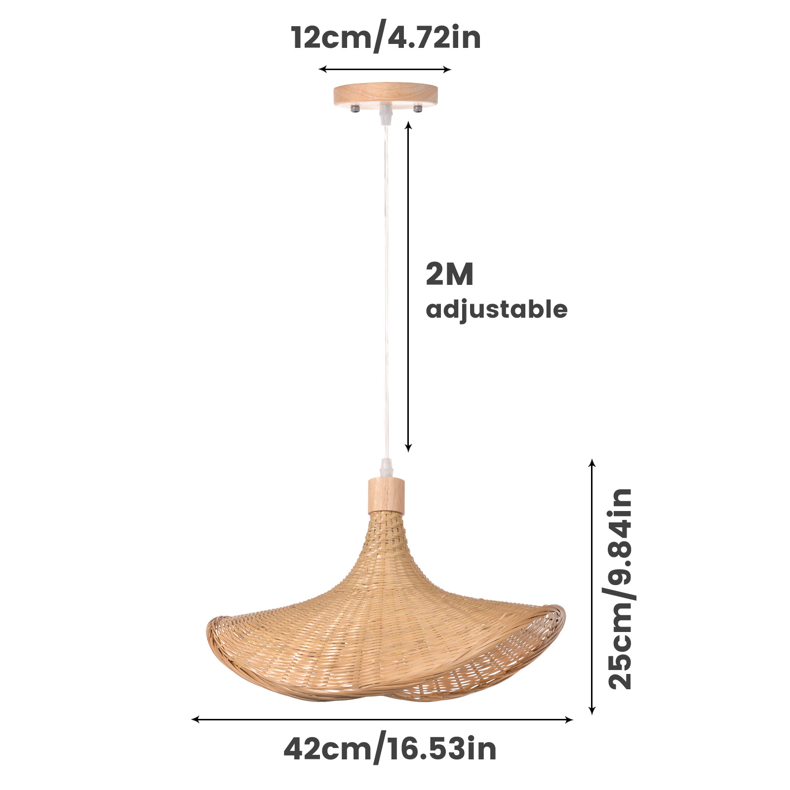 Bamboo pendant light shade creative straw hat pendant light 