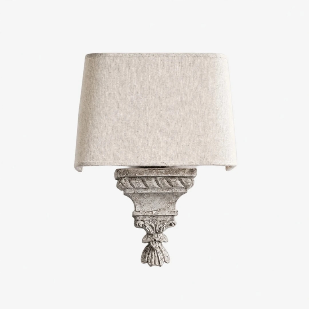 Rustic French Fabric Wall Lamp